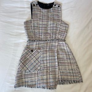 Zara Pink Tweed Skort Romper